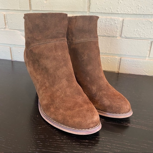 Sole Society Alexi Womens Wedge Bootie Ankle Boots Brown Suede Size 8.5 - Picture 2 of 8